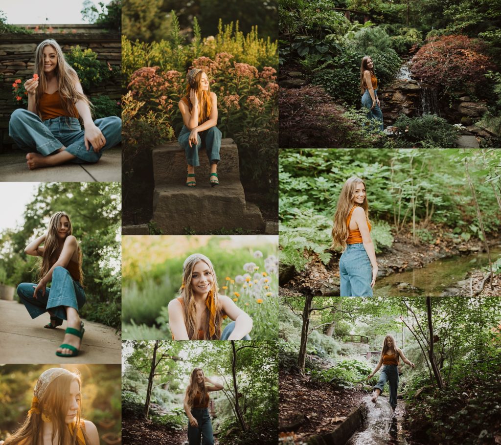Ashley Nicolle Photography bohemian senior pictures in botanical garden