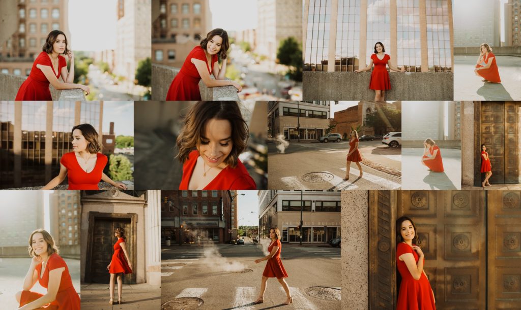 Downtown youngstown rooftop senior girl session with Ashley nicolle Photography