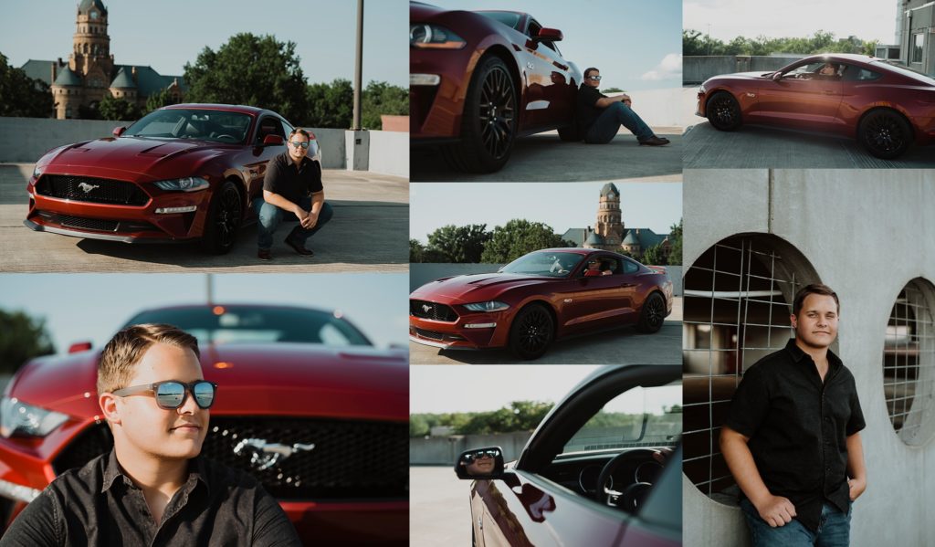 Warren Oh boy guy senior pictures with mustang