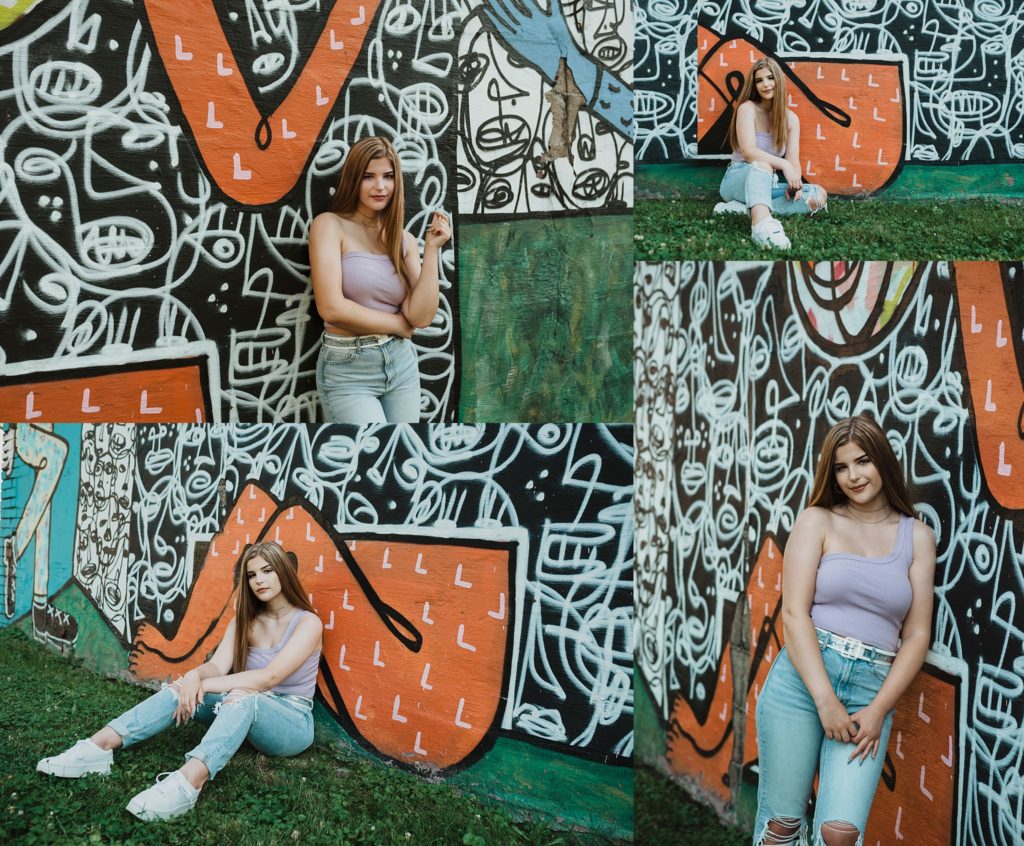 graffiti wall senior picture collage by Ashley Nicolle Photography