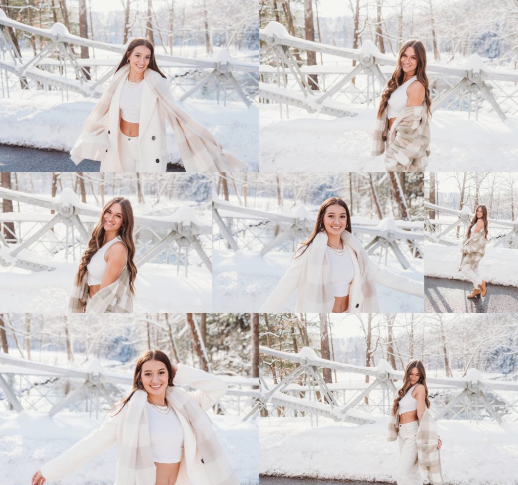 Snow Day photoshoot in Mill Creek Park with a creamy white aesthetic | ashley nicolle photography