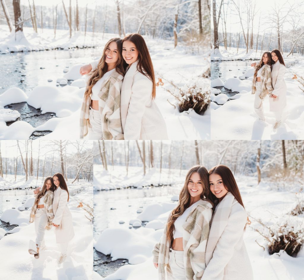 best friend photoshoot winter snow day photos with ashley nicolle photography in mill creek park